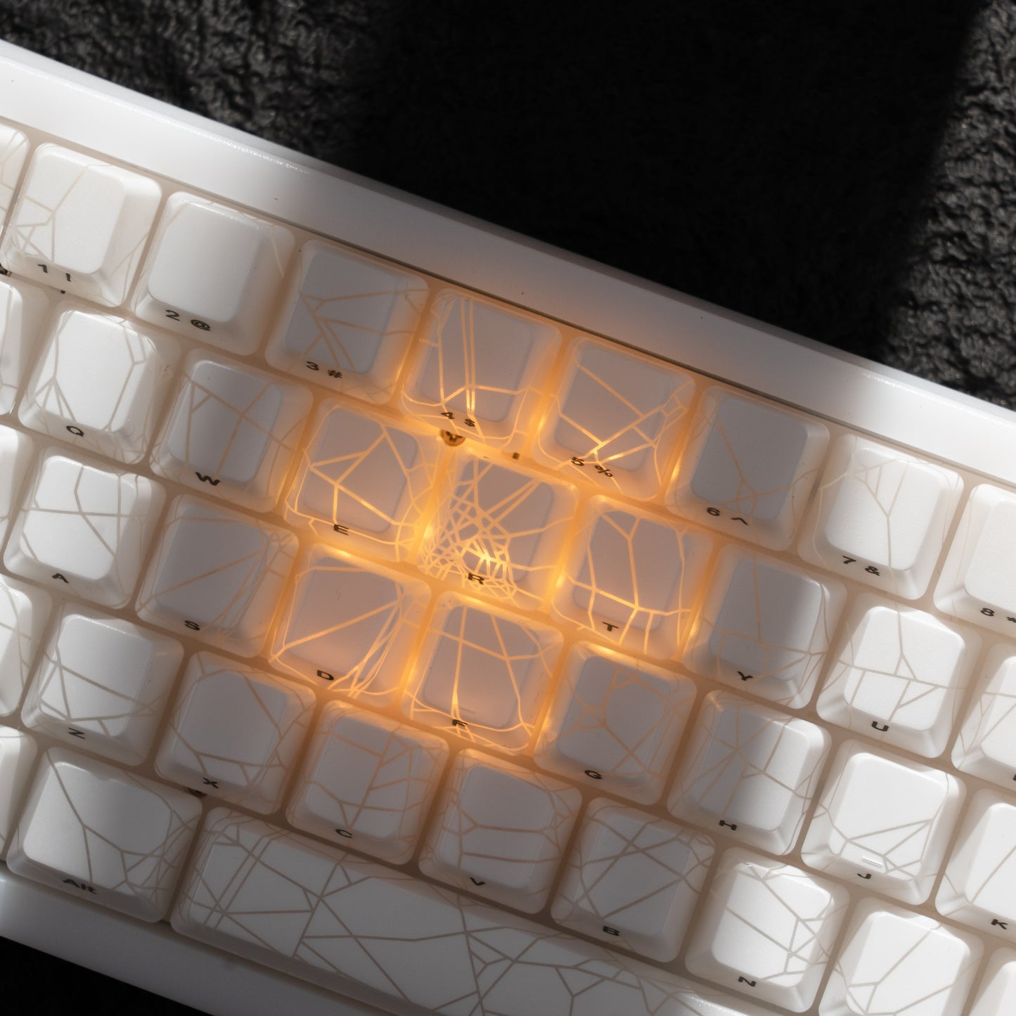 XVX M67 JadeStone Mechanical Keyboard With IMD-Tech Keycaps (SPIDER WEB Version Pattern)(Tri-Mode)