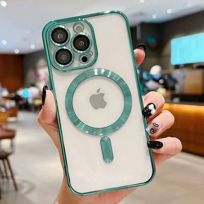 Luxury Wireless Charging Transparent Magsafe Case for Iphone 14 13 12 11 Pro Max X XR XS 7 8 plus SE 2020 22 Mini Soft Cover