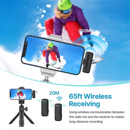 J12 Professional Wireless Lavalier Microphone for Iphone Android PC Live Broadcast Gaming Audio Video Recording Mini Mic