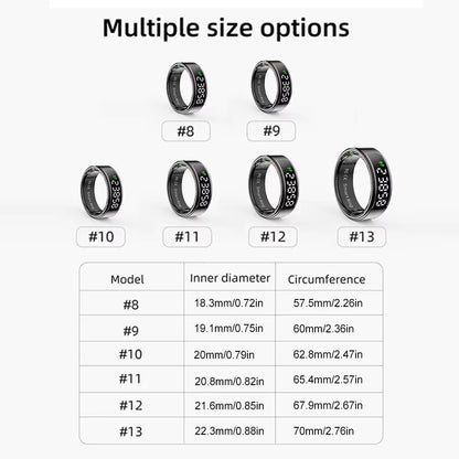 R11 Smart Ring with Display Screen and Touch Heart Rate Blood Oxygen Monitor Ring Wireless Charging Smartring for Android & Ios