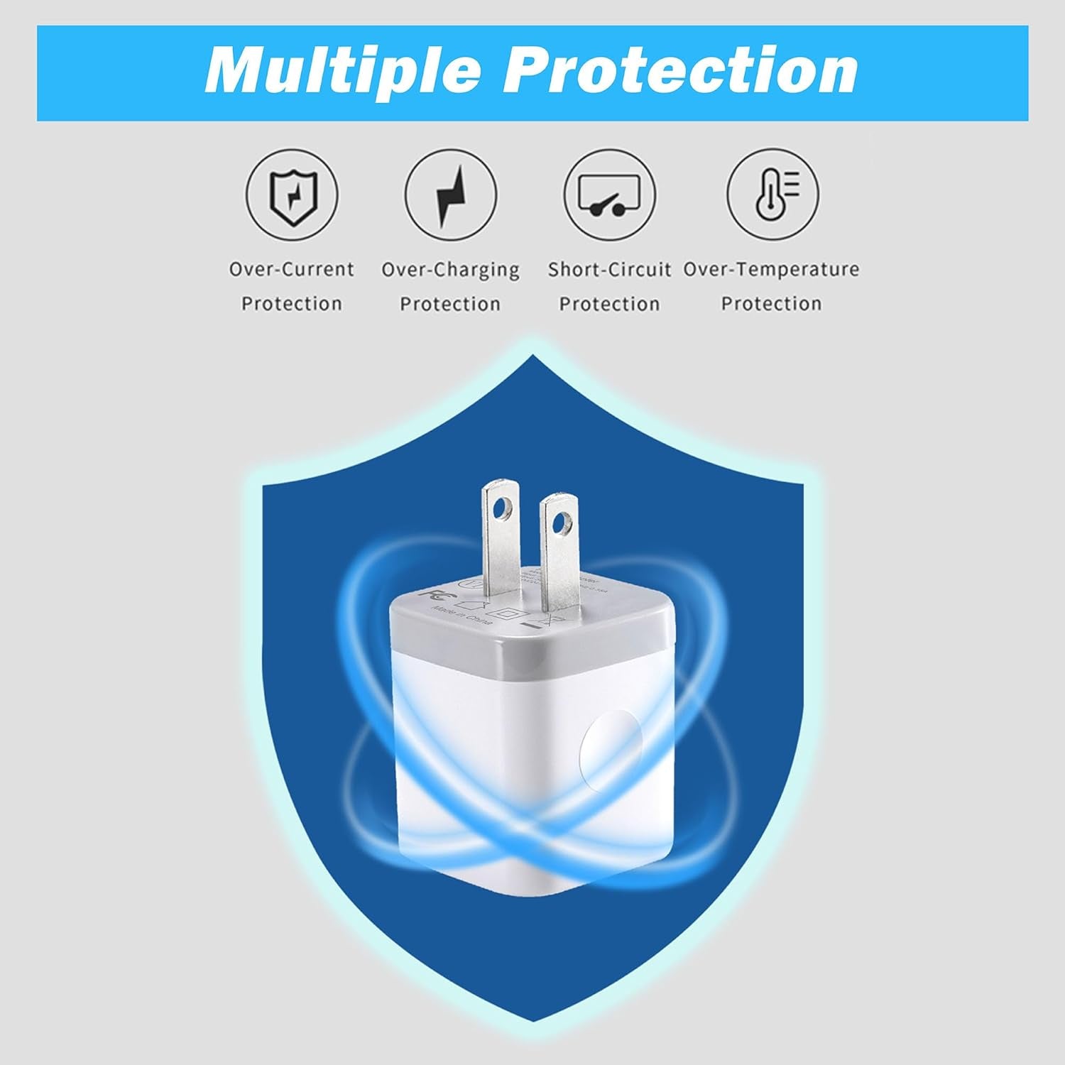 USB Wall Charger, 4-Pack 2.1A Dual Port USB Cube Power Adapter Charger Plug Charging Blocks Brick for Iphone 16E/16/15/14/13/12/11/Xs/X/8/7/6 Plus, Watch Series/Ultra, Galaxy, Moto, Android