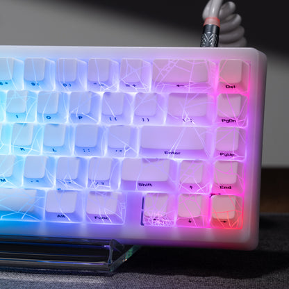 XVX M67 JadeStone Mechanical Keyboard With IMD-Tech Keycaps (SPIDER WEB Version Pattern)（Tri-Mode）