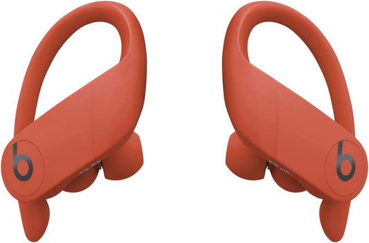 Power Pro Wireless Earbuds -  H1 Headphone Chip, Class 1 Bluetooth Headphones, 9 Hours of Listening Time, Sweat Resistant, Built-In Microphone - Lava Red