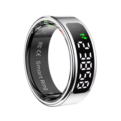 R11 Smart Ring with Display Screen and Touch Heart Rate Blood Oxygen Monitor Ring Wireless Charging Smartring for Android & Ios